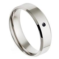 Platina ring met zwarte diamant Il Sole Nero