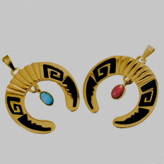 Navajo Naja Sun and Moon Pendants